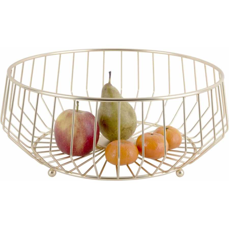 Present Time Linea Kink Fruit Basket - Gold Plated - Large