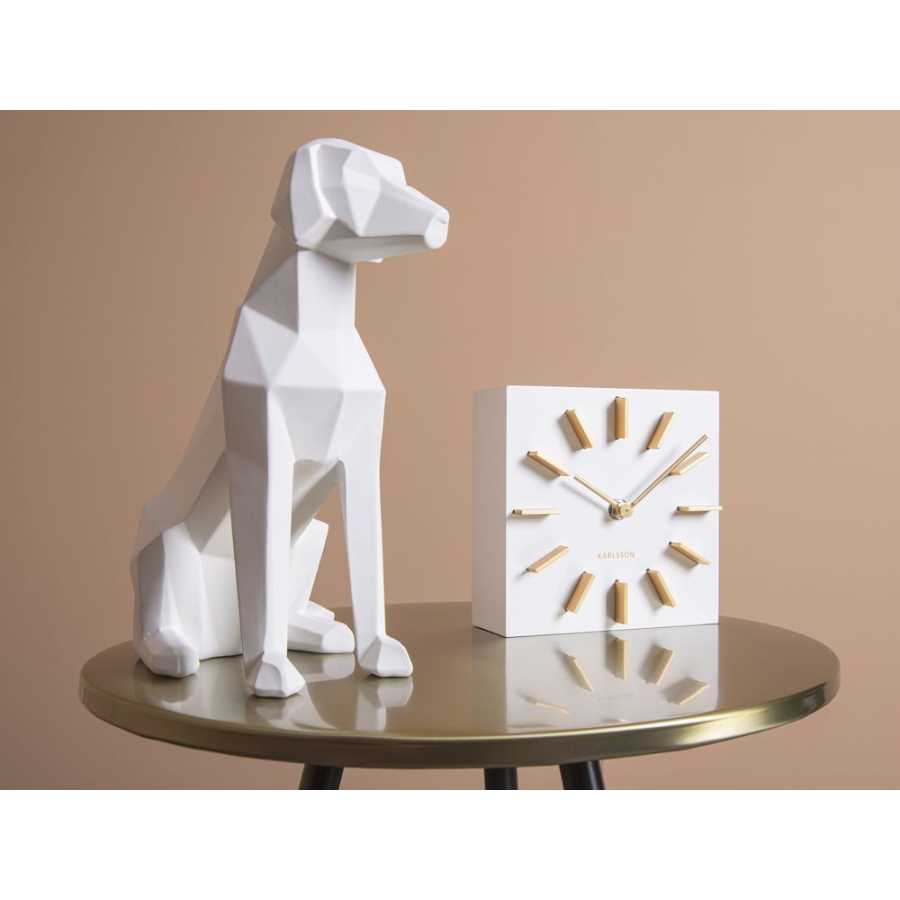 Present Time Origami Sitting Dog Ornament - White