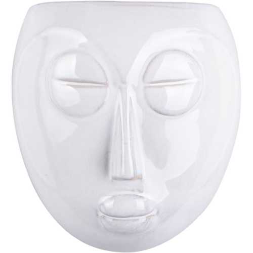 Present Time Mask Wall Planter - White