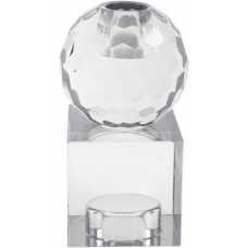 Present Time Crystal Art Square Candle Holder - Clear