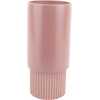 Present Time Ribbed Tall Plant Pot - Faded Pink