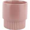 Present Time Ribbed Plant Pot - Faded Pink