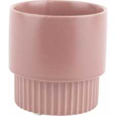 Present Time Ribbed Plant Pot - Faded Pink