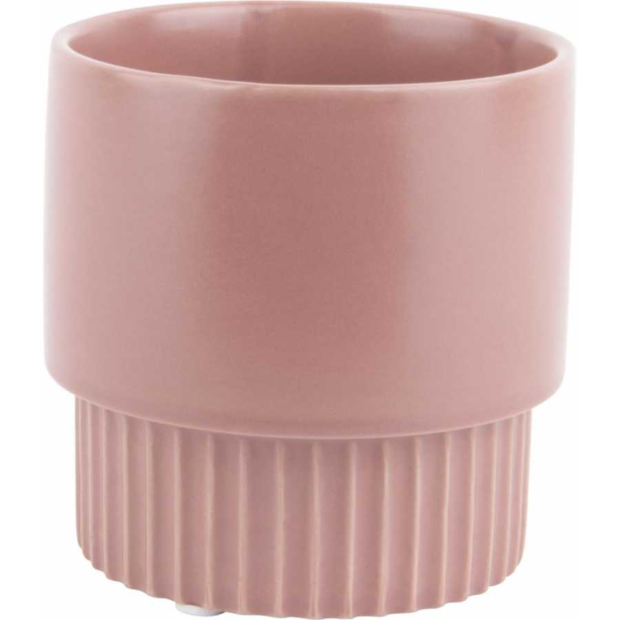 Present Time Ribbed Plant Pot - Faded Pink - Small