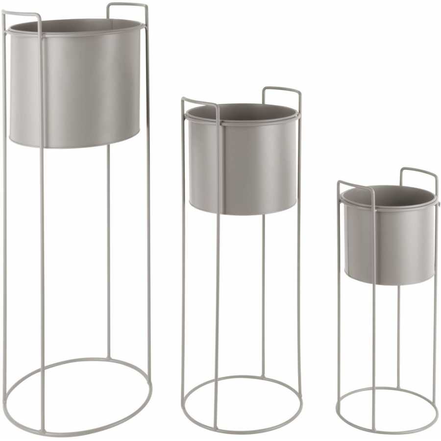 Present Time Essence Plant Stands - Set of 3 - Warm Grey