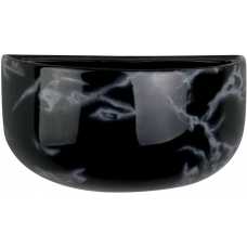 Present Time Oval Wide Wall Planter - Black Marble Print