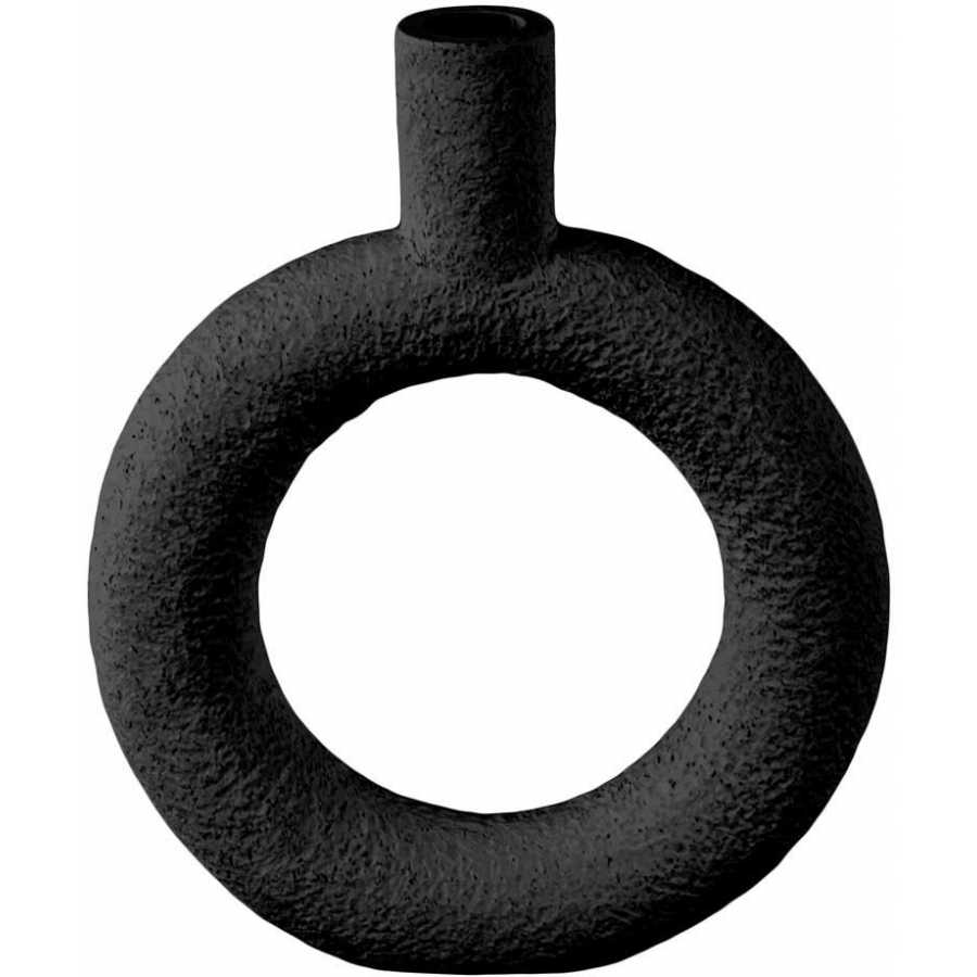 Present Time Ring Round Vase - Black