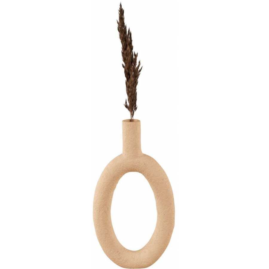Present Time Ring High Oval Vase - Sand Brown