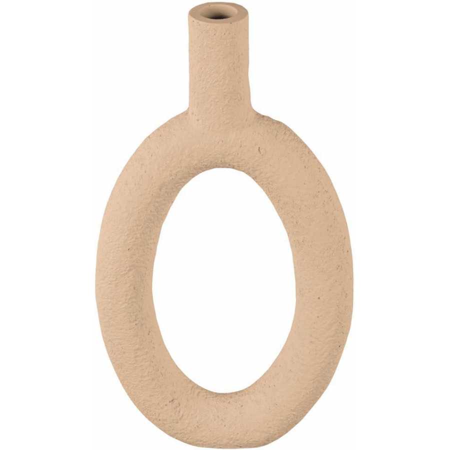 Present Time Ring High Oval Vase - Sand Brown