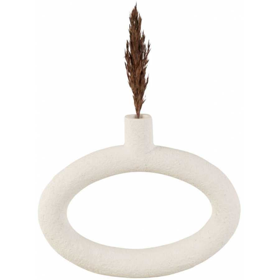 Present Time Ring Wide Oval Vase - Ivory