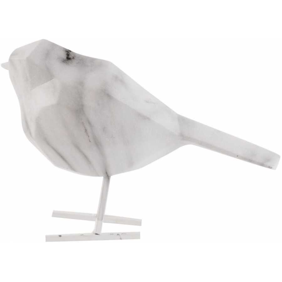 Present Time Bird Ornament - White Marble - Small