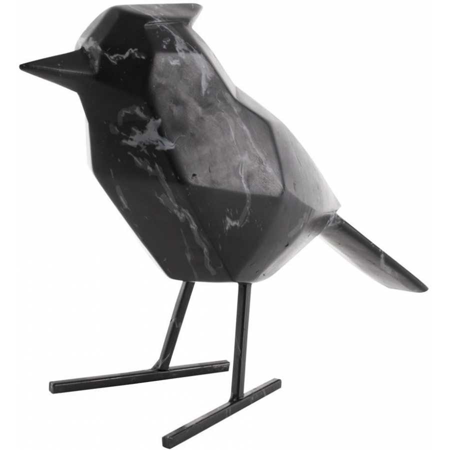 Present Time Bird Ornament - Black Marble - Large