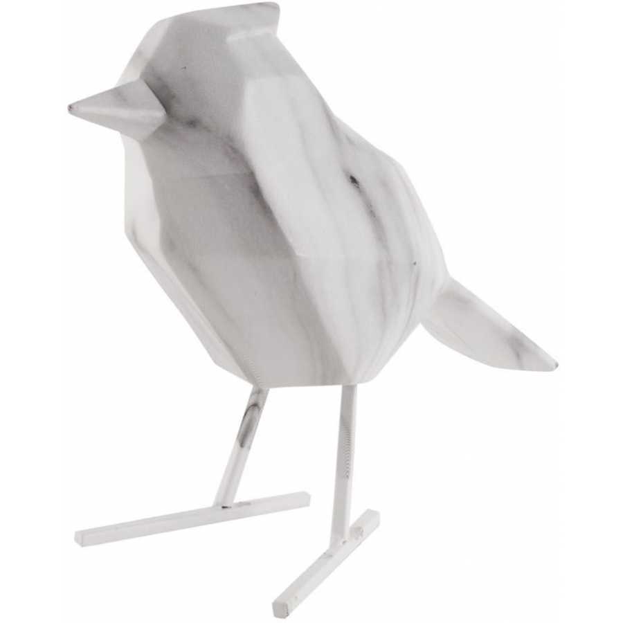 Present Time Bird Ornament - White Marble - Large
