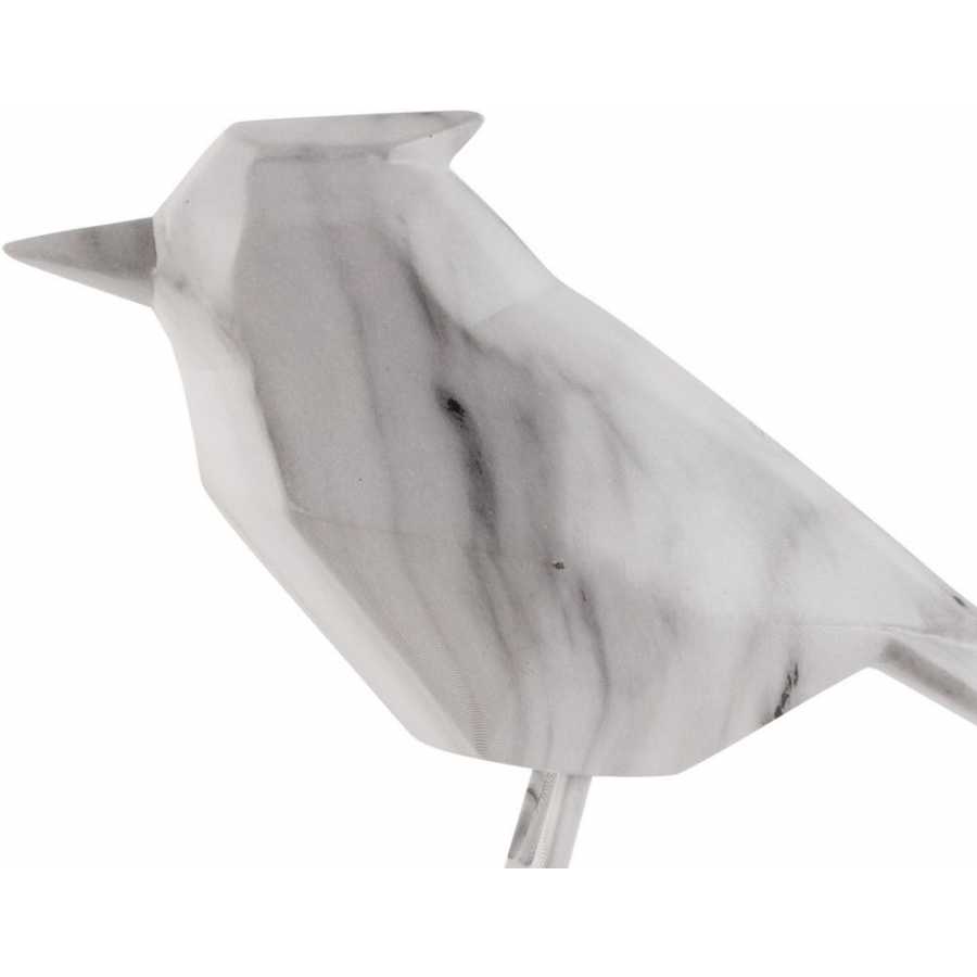 Present Time Bird Ornament - White Marble - Large