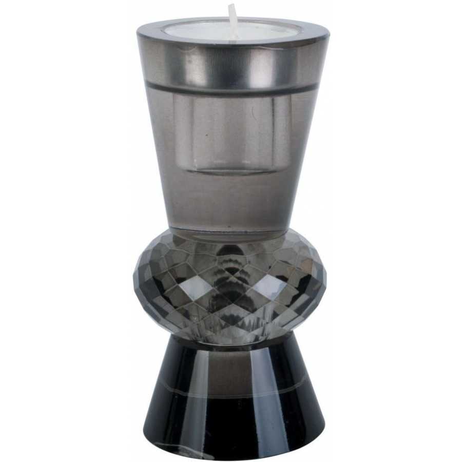 Present Time Crystal Art Duo Cone Candle Holder - Black