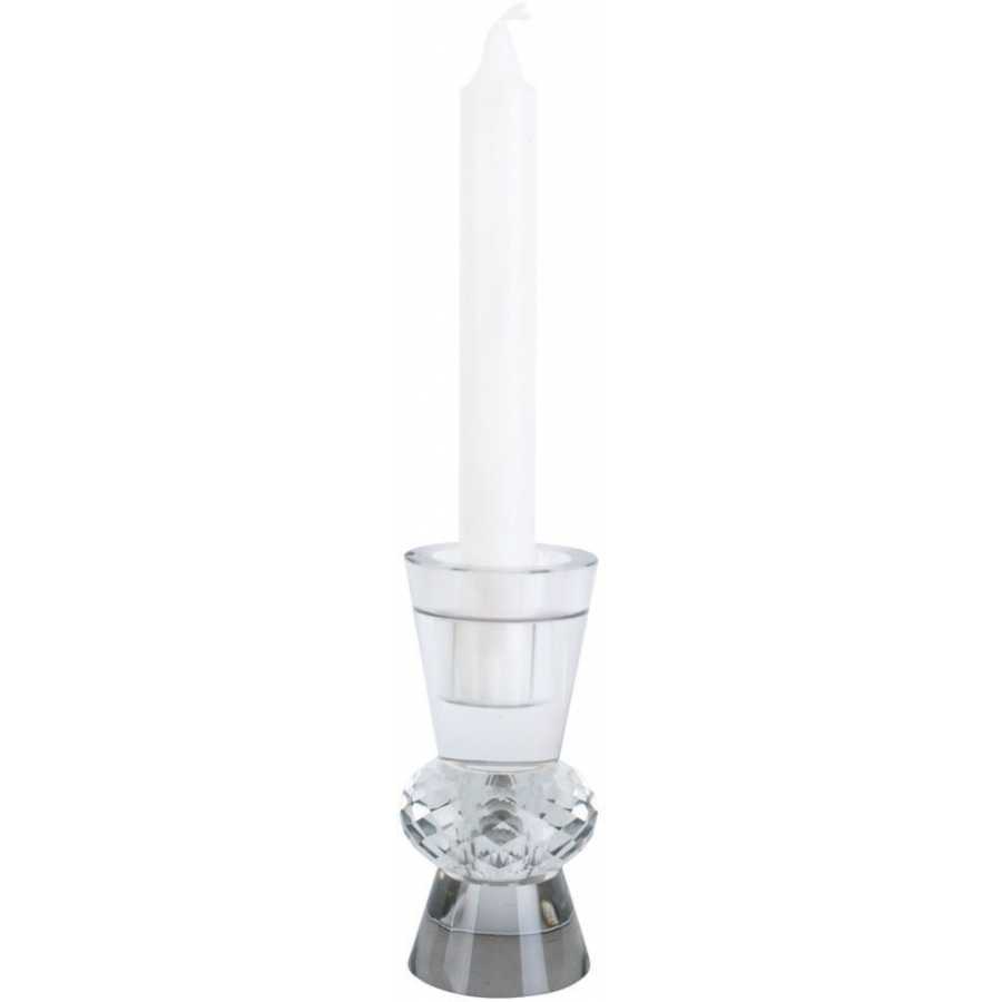 Present Time Crystal Art Duo Cone Candle Holder - Clear