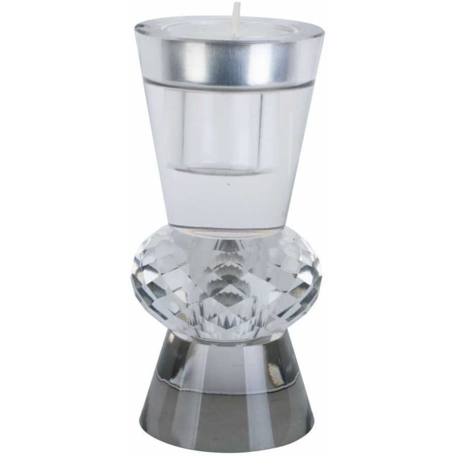 Present Time Crystal Art Duo Cone Candle Holder - Clear