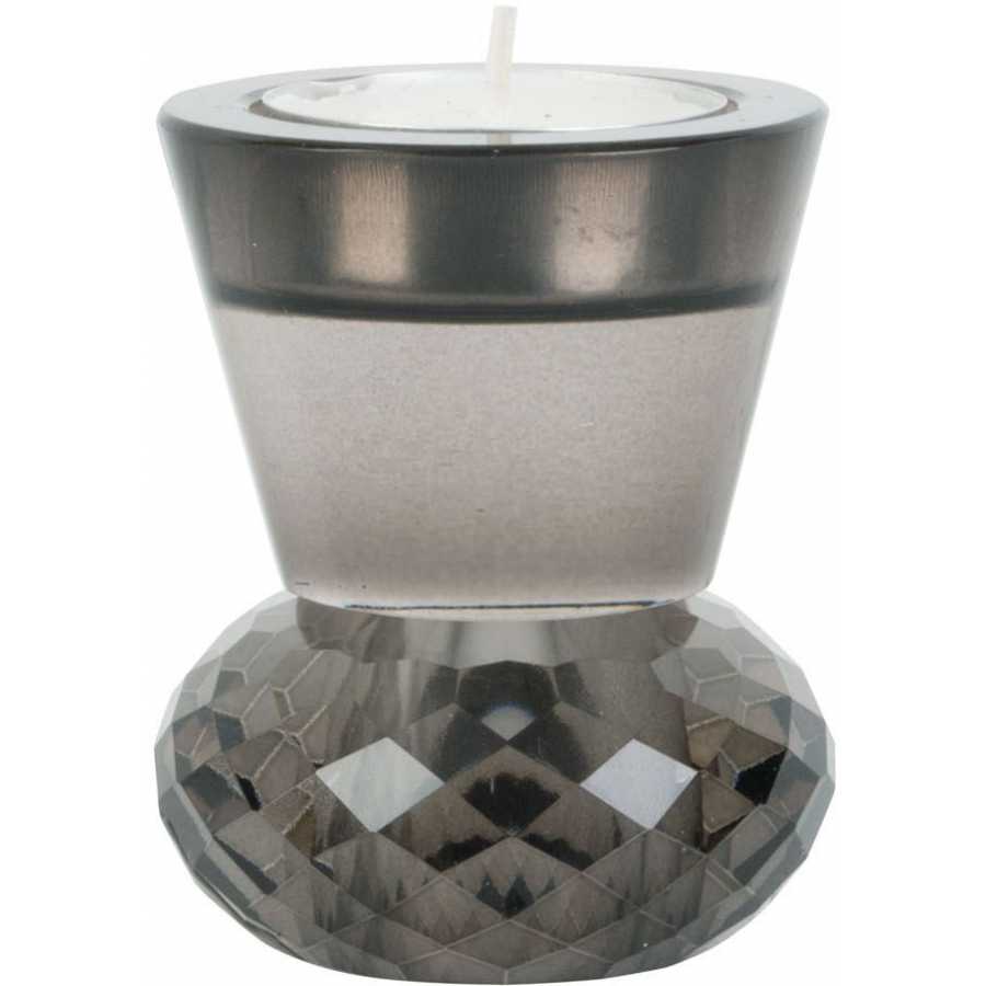 Present Time Crystal Art Duo Candle Holder - Black
