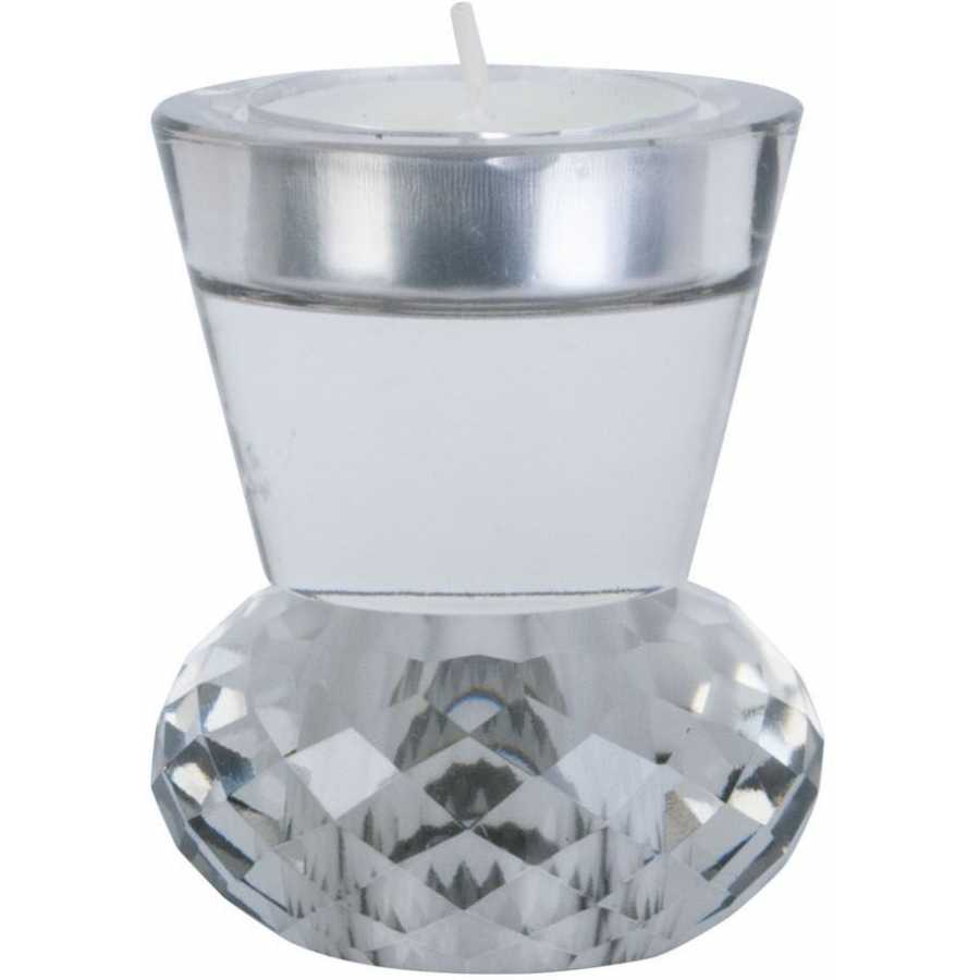 Present Time Crystal Art Duo Candle Holder - Clear