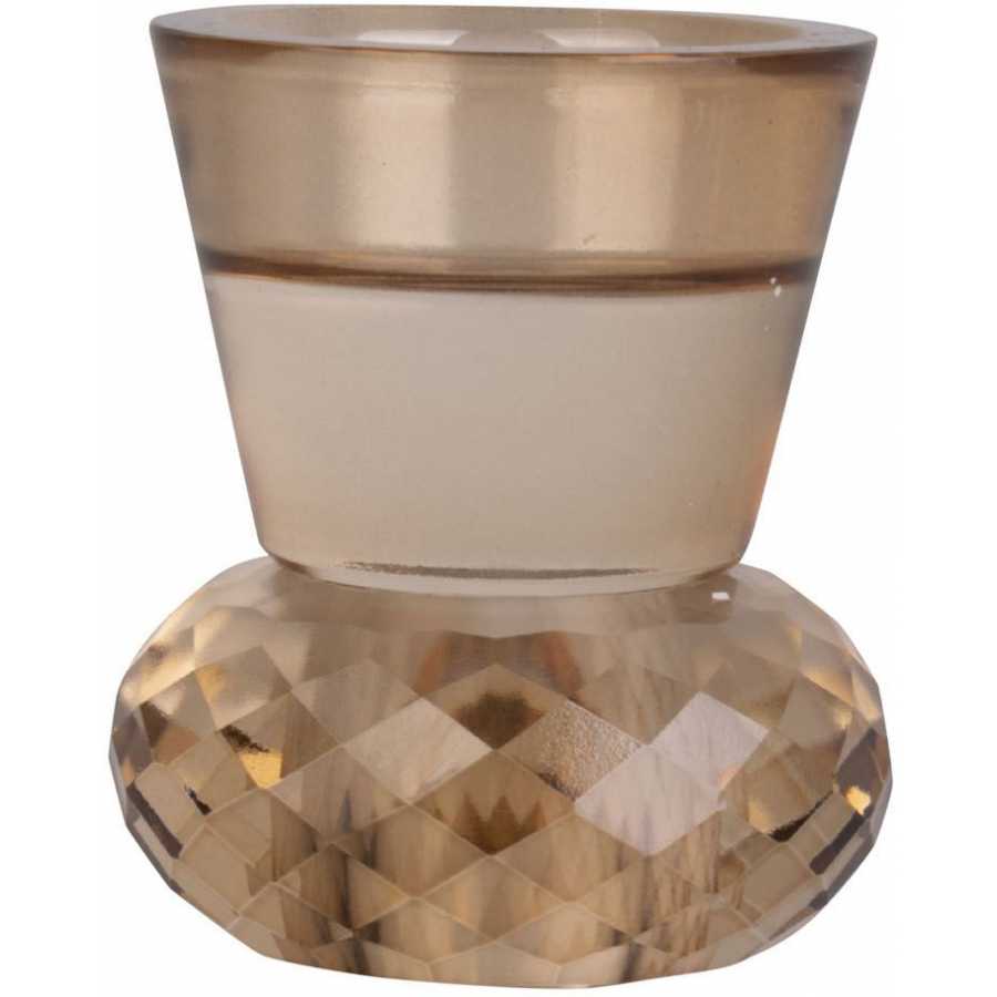 Present Time Crystal Art Duo Candle Holder - Sand Brown