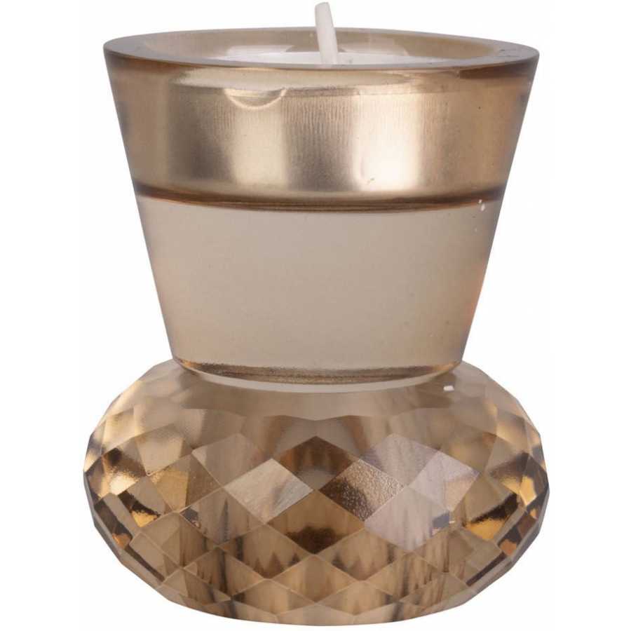 Present Time Crystal Art Duo Candle Holder - Sand Brown