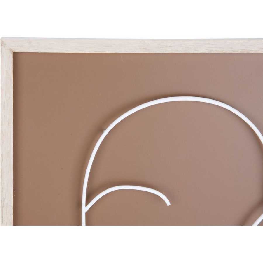 Present Time Line Drawing Wall Art - Cognac Brown