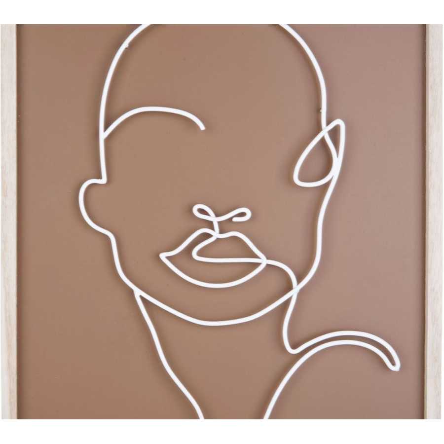 Present Time Line Drawing Wall Art - Cognac Brown
