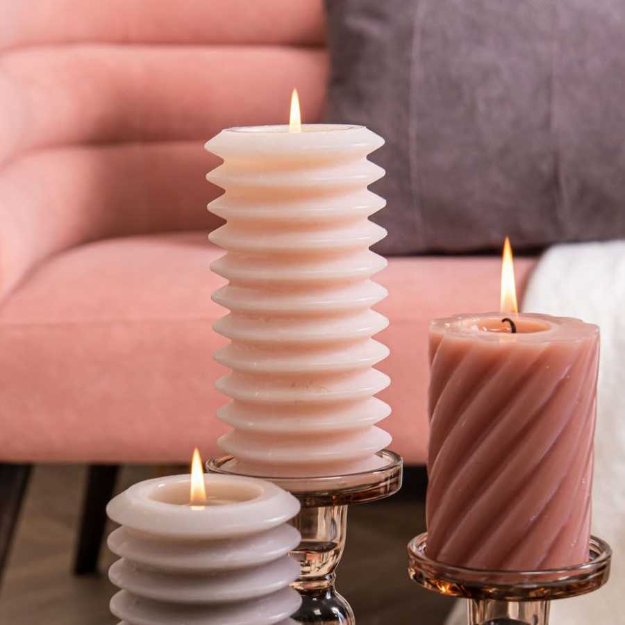 Present Time Layered Circles Candle - Soft Pink - Large