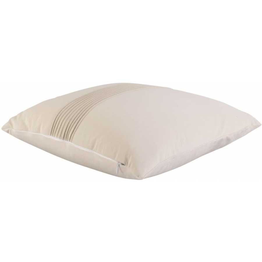 Present Time Leather Look Square Cushion - Ivory