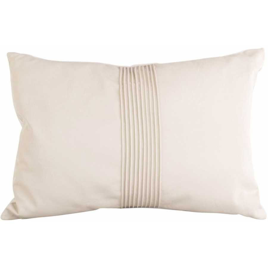 Present Time Leather Look Rectangular Cushion - Ivory