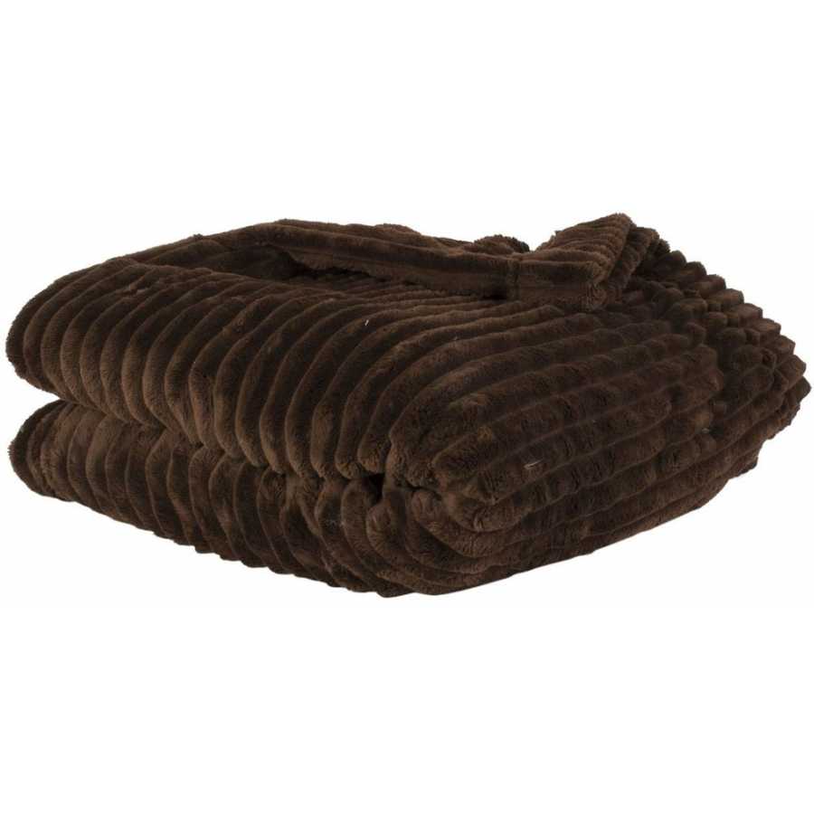 Present Time Ribbed Blanket - Chocolate Brown