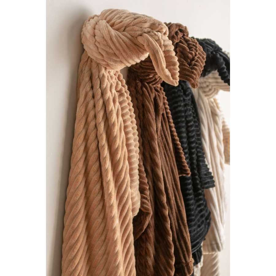 Present Time Ribbed Blanket - Chocolate Brown