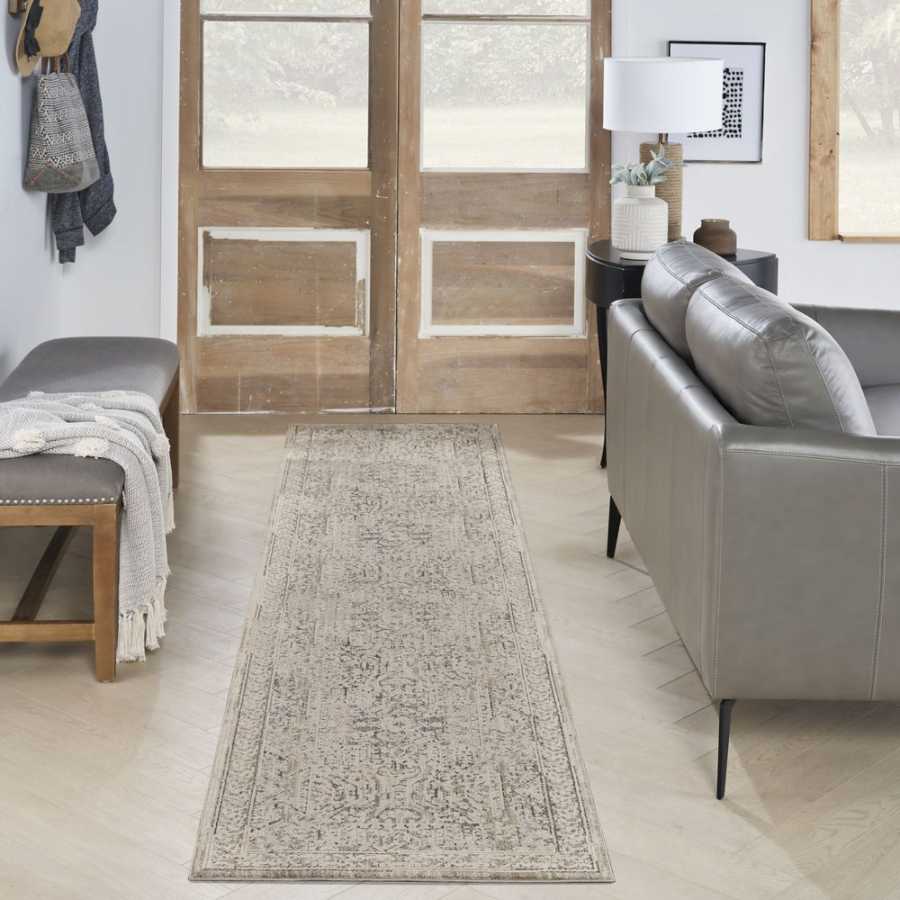 Nourison Lynx LNX01 Runner Rug - Ivory Grey & Blue