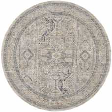 Nourison Lynx LNX01 Round Rug - Ivory Grey & Blue