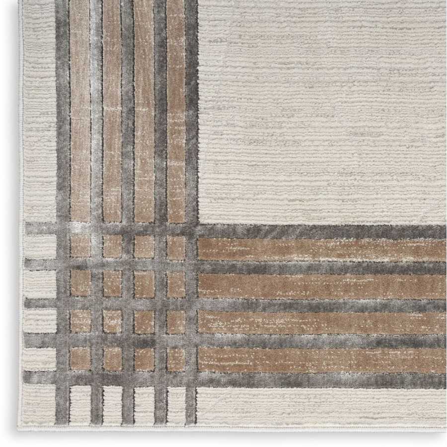 Nourison Desire DSR01 Runner Rug - Ivory & Silver