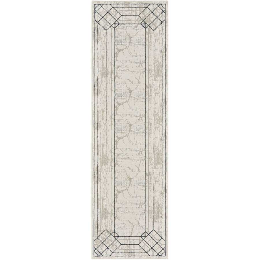 Nourison Glitz GLZ03 Runner Rug - Ivory & Taupe