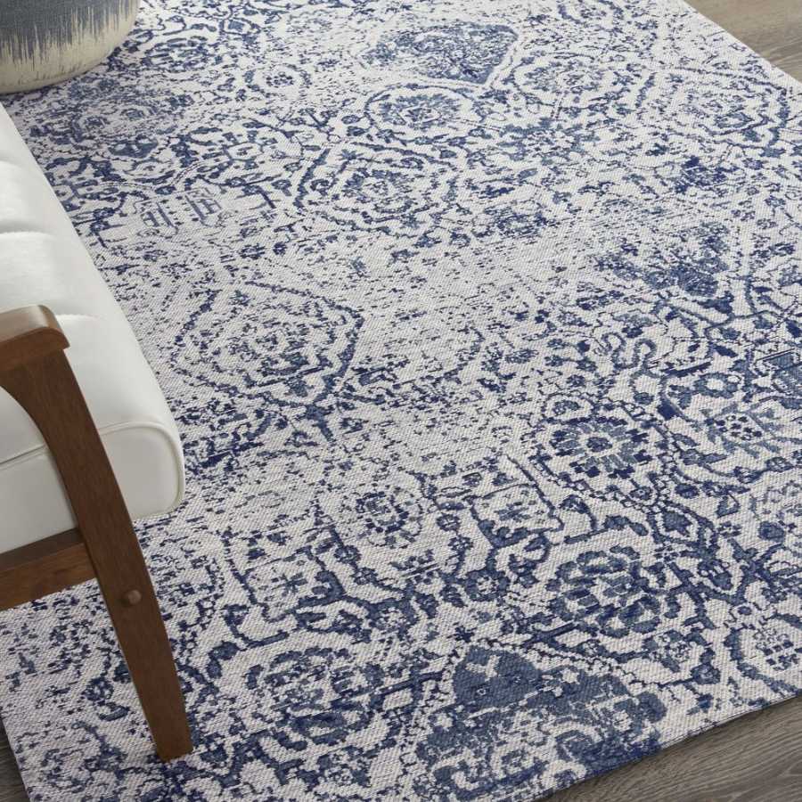 Nourison Damask DAS06 Rug - Ivory & Navy