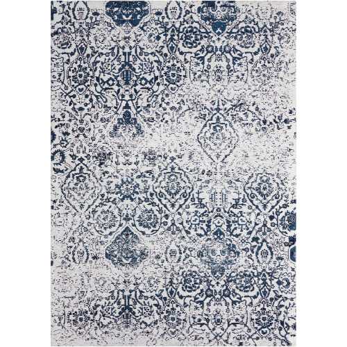 Nourison Damask DAS06 Rug - Ivory & Navy