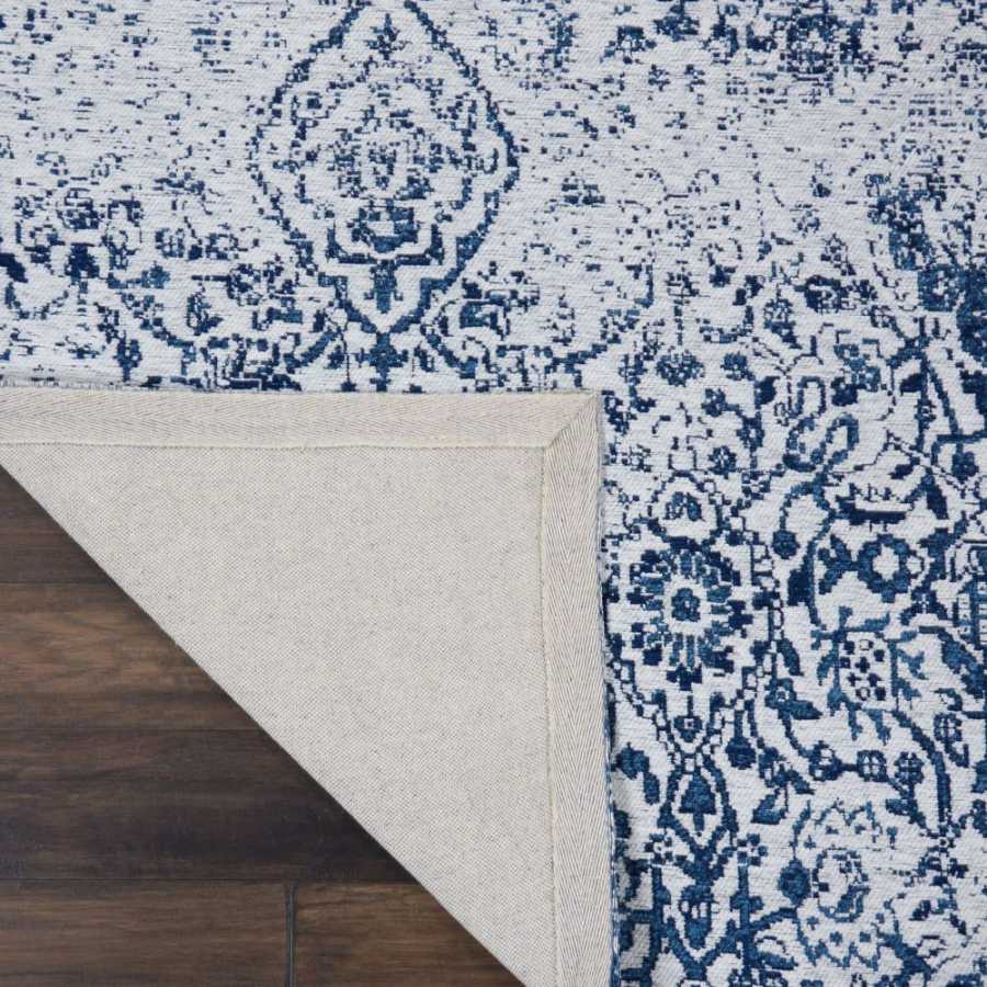 Nourison Damask DAS06 Rug - Ivory & Navy