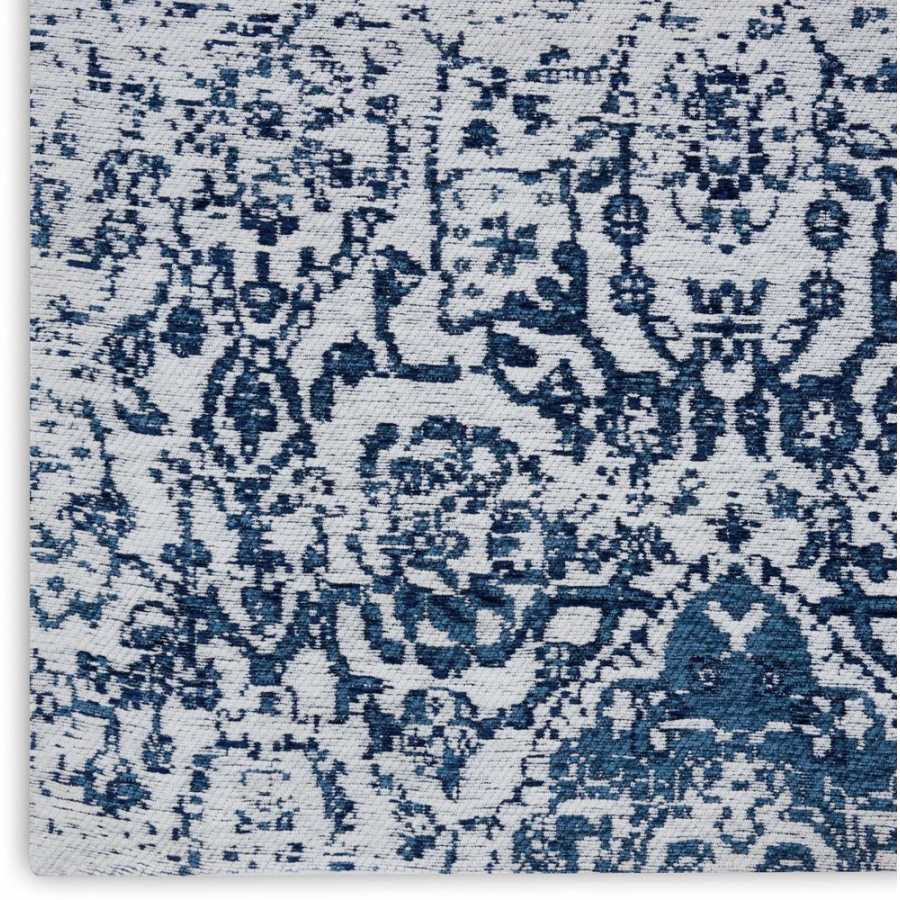 Nourison Damask DAS06 Rug - Ivory & Navy