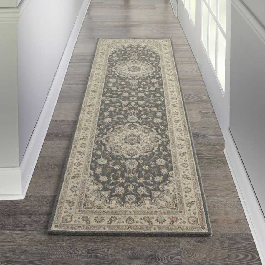 Nourison Living Treasures LI15 Runner Rug - Grey & Ivory