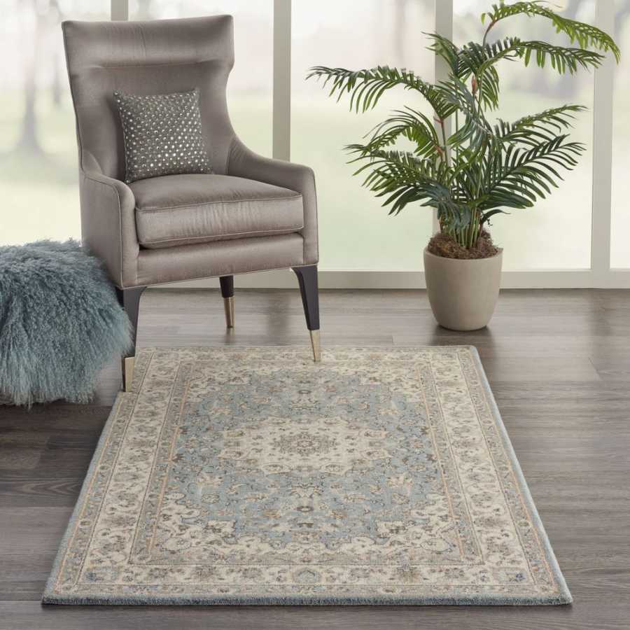 Nourison Living Treasures LI15 Rug - Aqua & Ivory