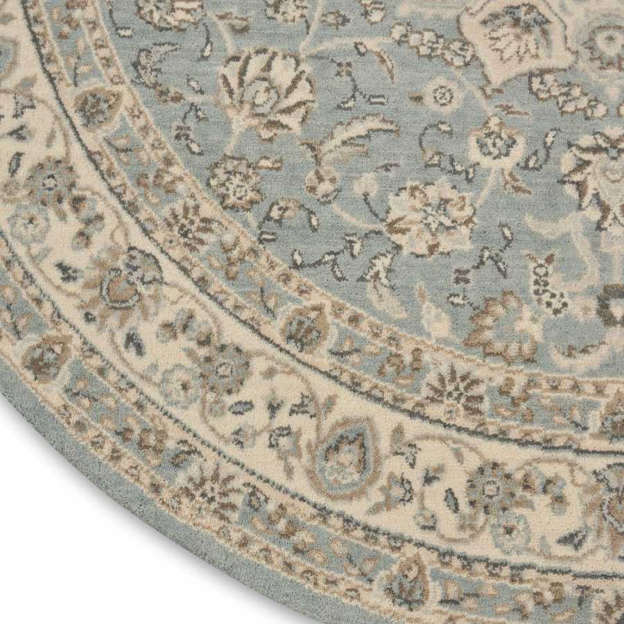 Nourison Living Treasures LI15 Round Rug - Aqua & Ivory