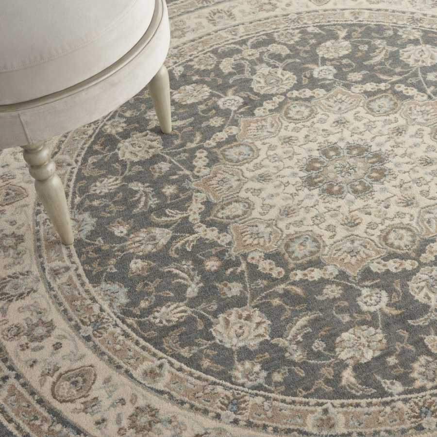 Nourison Living Treasures LI15 Round Rug - Grey & Ivory