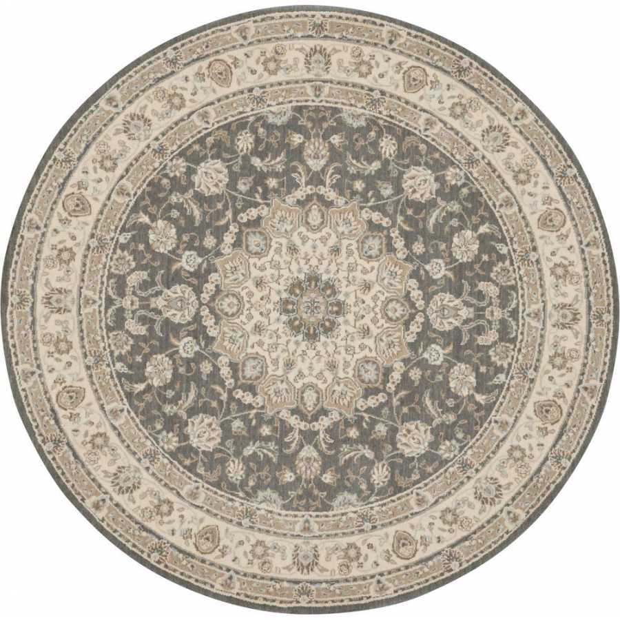 Nourison Living Treasures LI15 Round Rug - Grey & Ivory