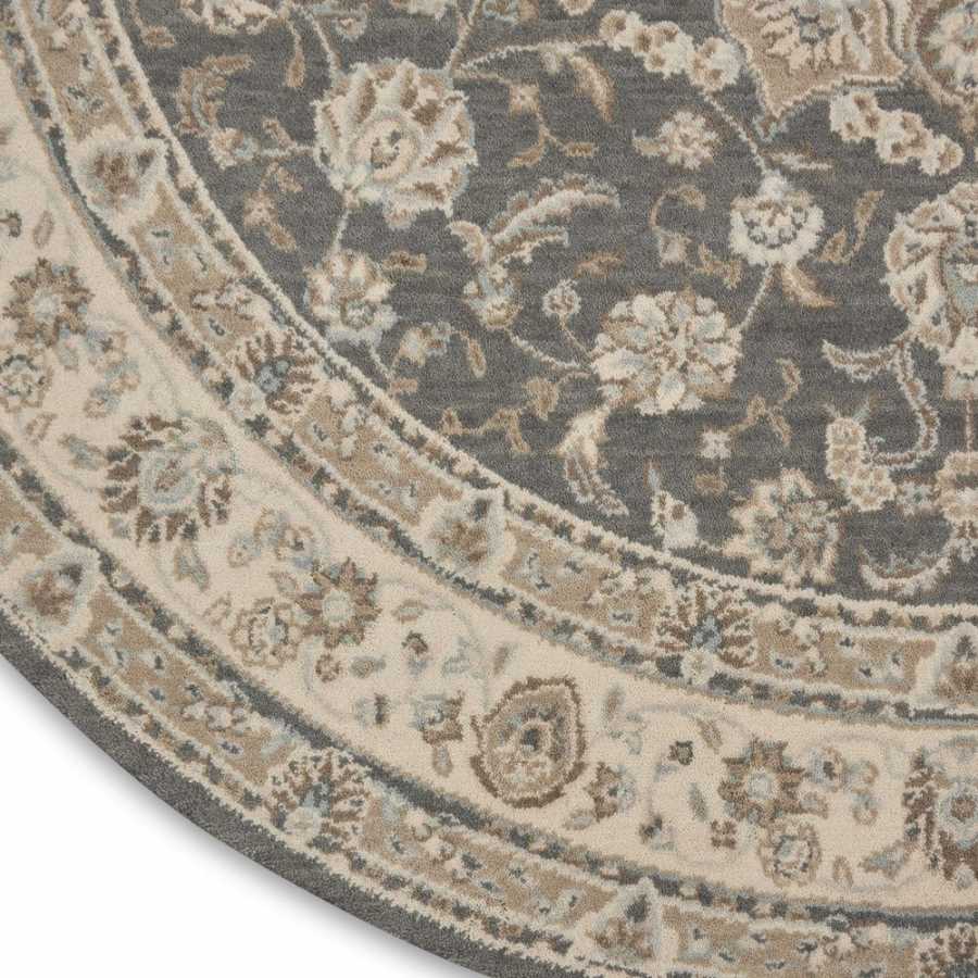 Nourison Living Treasures LI15 Round Rug - Grey & Ivory