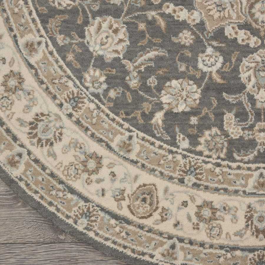 Nourison Living Treasures LI15 Round Rug - Grey & Ivory