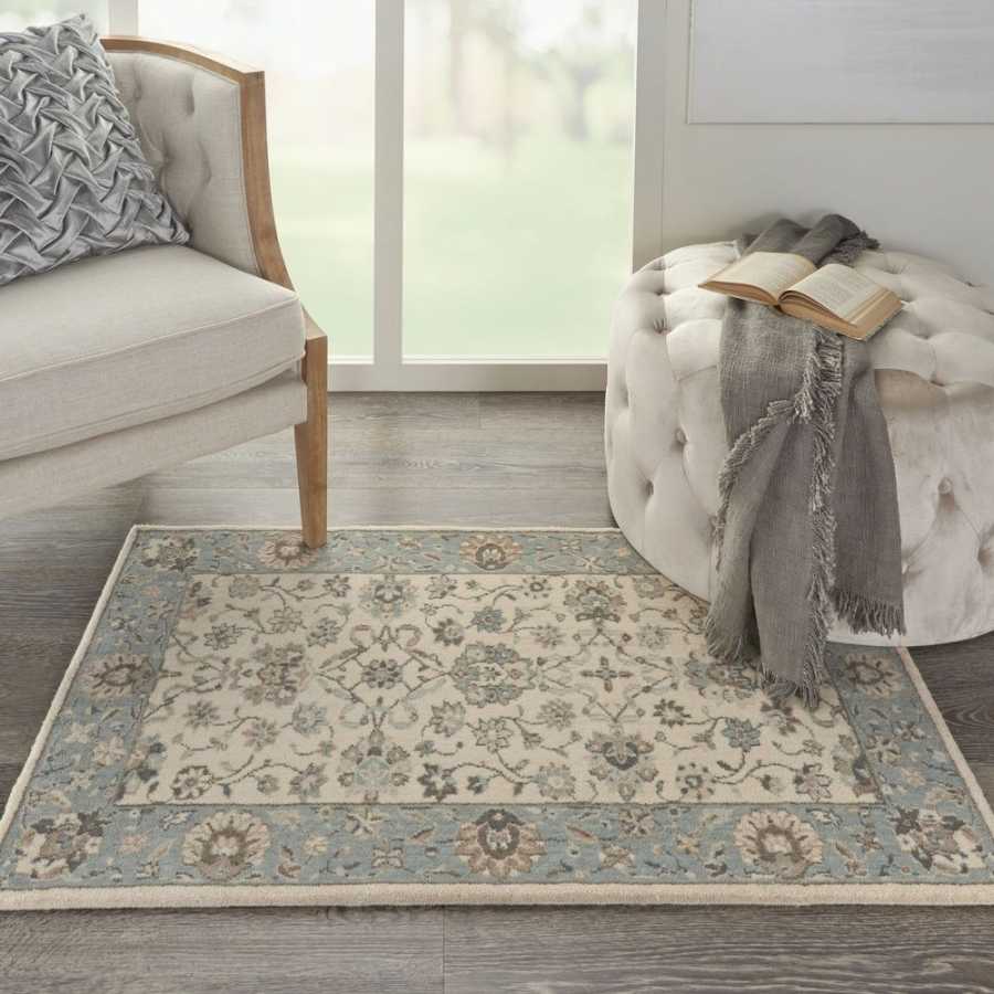 Nourison Living Treasures LI16 Rug - Ivory & Aqua