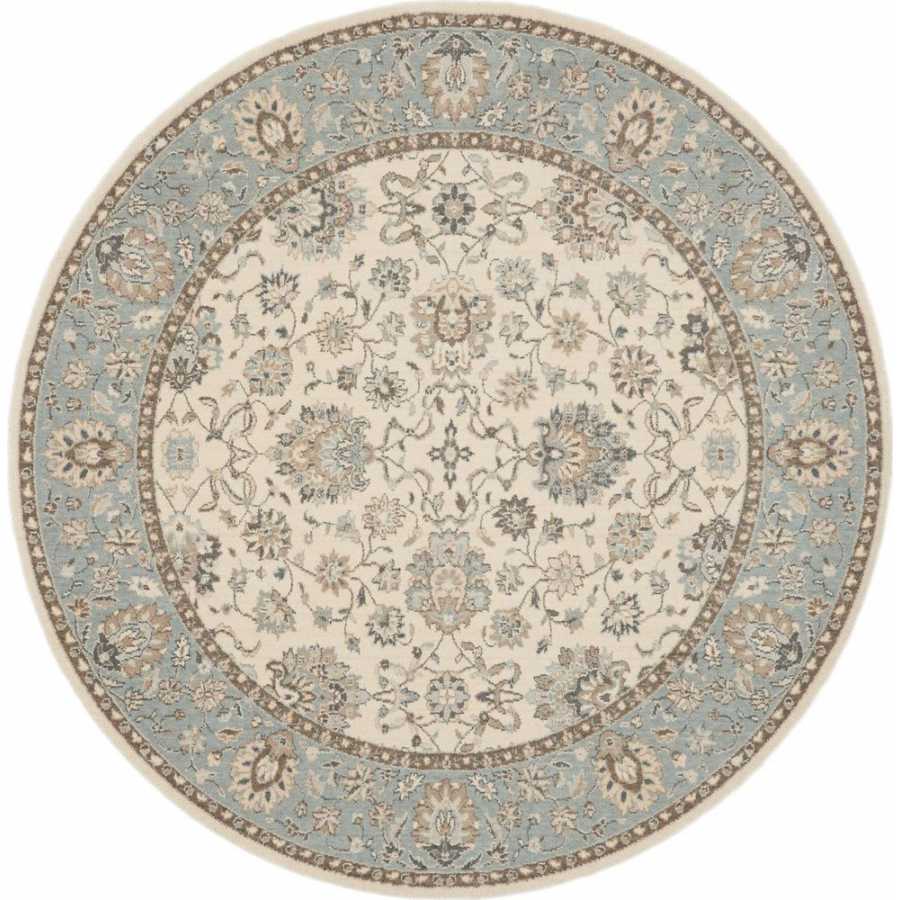 Nourison Living Treasures LI16 Round Rug - Grey & Ivory