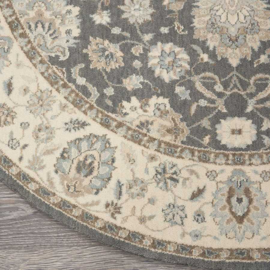 Nourison Living Treasures LI16 Round Rug - Ivory & Aqua